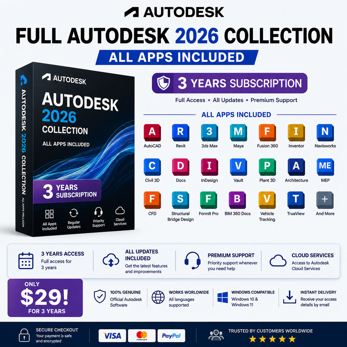 Full Autodesk 2026 Collection – All Apps Included – Only $29!