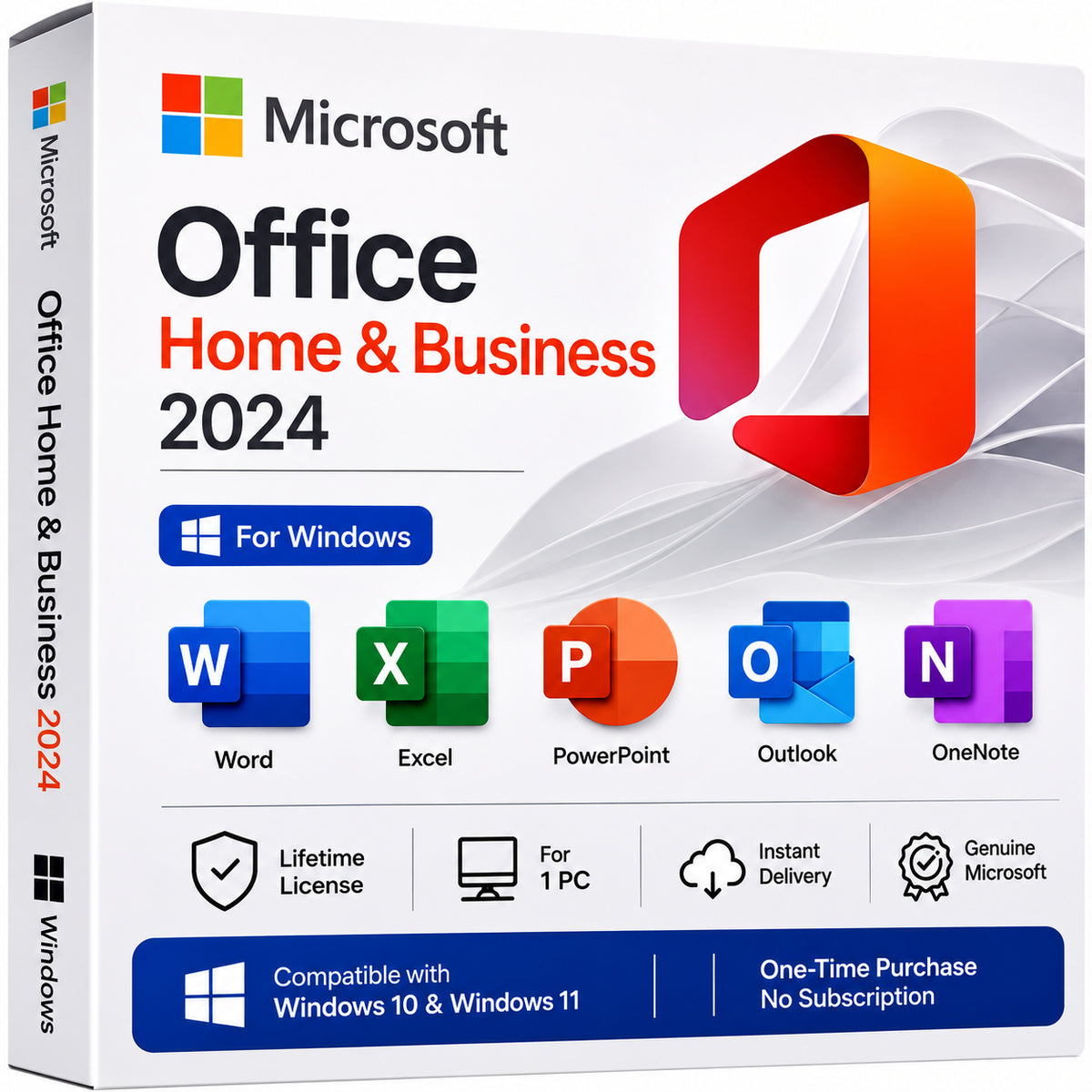 Microsoft Office Home & Business 2024 for Windows | Lifetime License | 1 PC | Instant Delivery