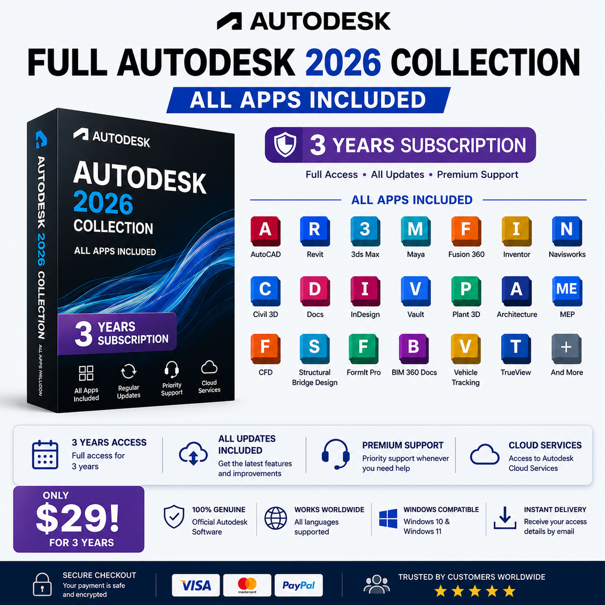 Full Autodesk 2026 Collection – All Apps Included – Only $29!